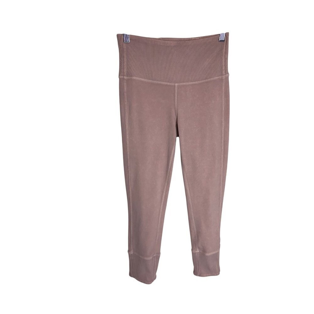 Lululemon Wunder Under Crop Ribbed Pink-sz 4